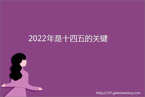 2022年是十四五的关键